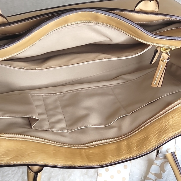 COACH | Madeline Tan Putty Satchel Bag w/Logo Scarf & Dust bag - Picture 14 of 16